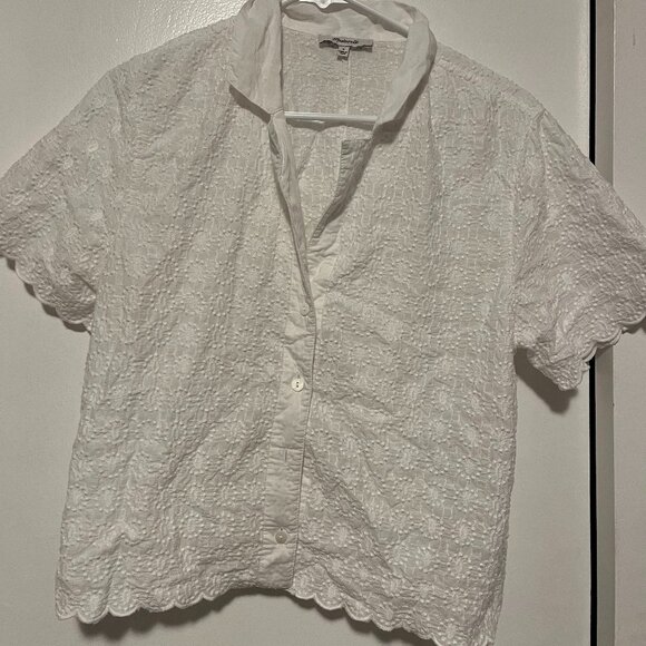 Madewell Embroidered Cropped Resort Shirt -- size S - Picture 2 of 4